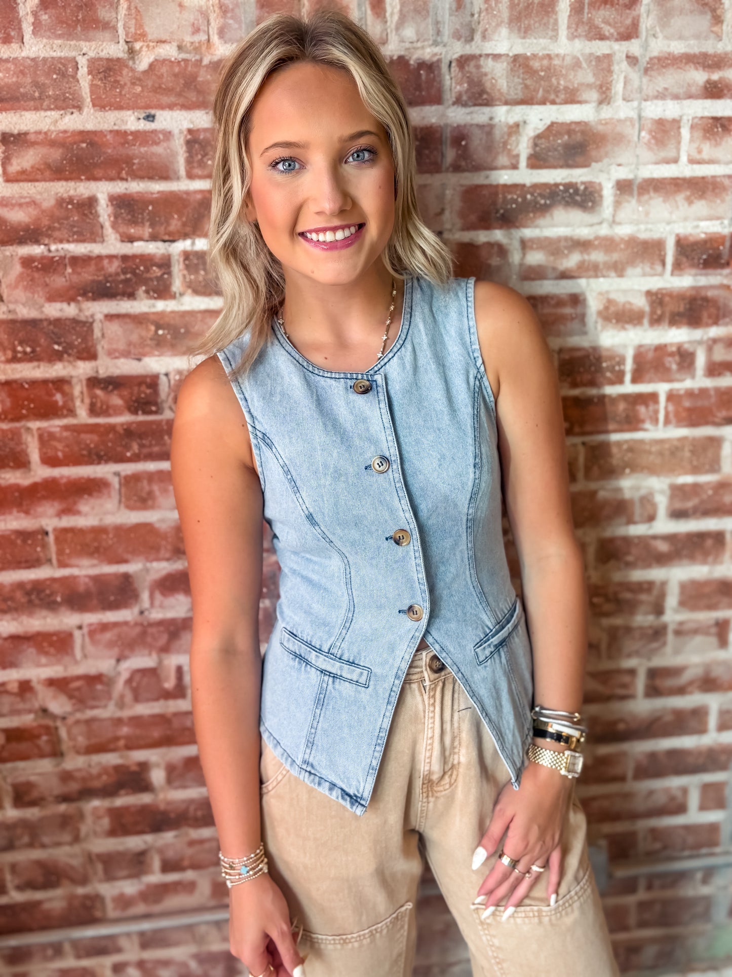 Denim vest top