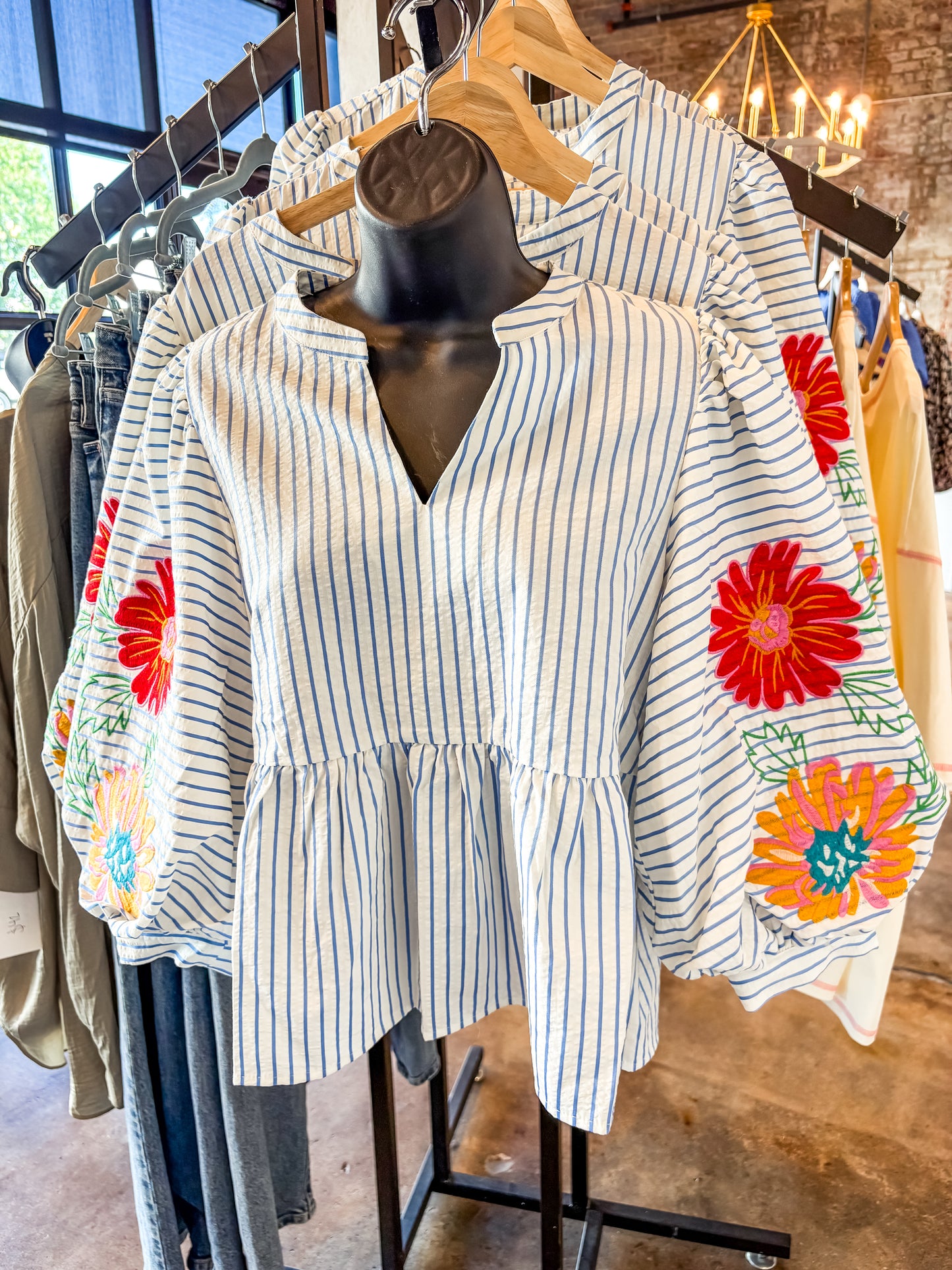 Striped babydoll top