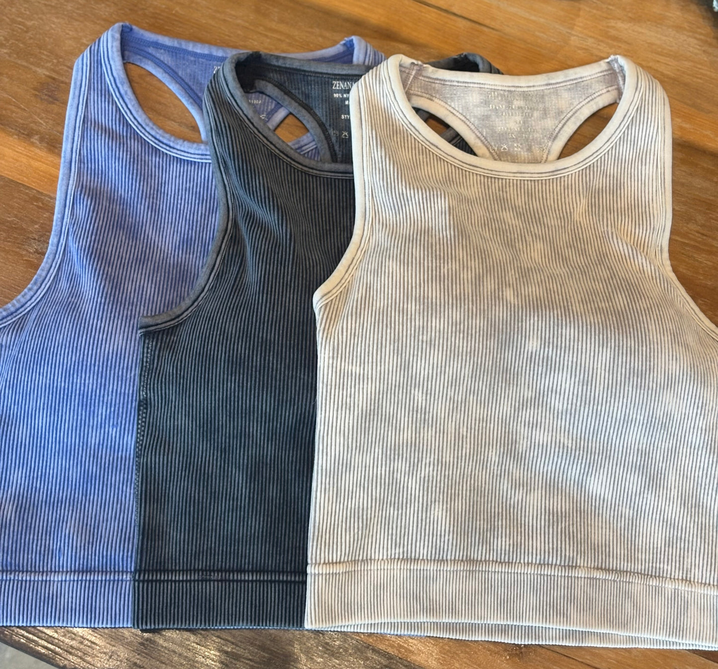 Ribbed tank-ASH BLACK