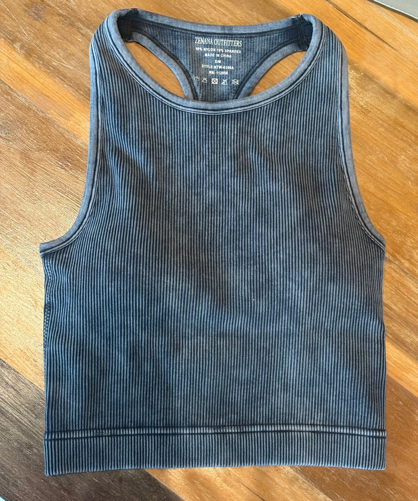 Ribbed tank-ASH BLACK
