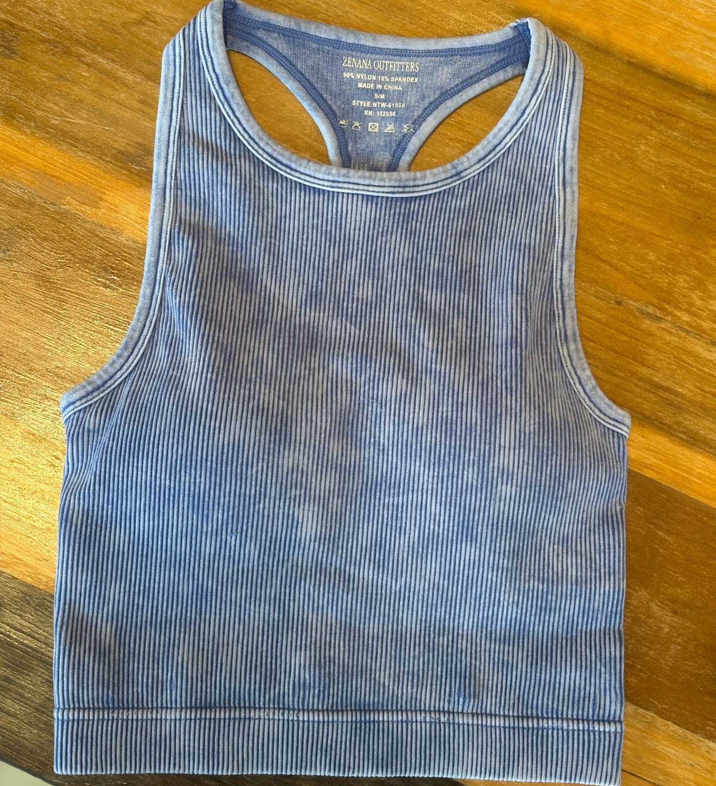 Ribbed tank-INDIGO