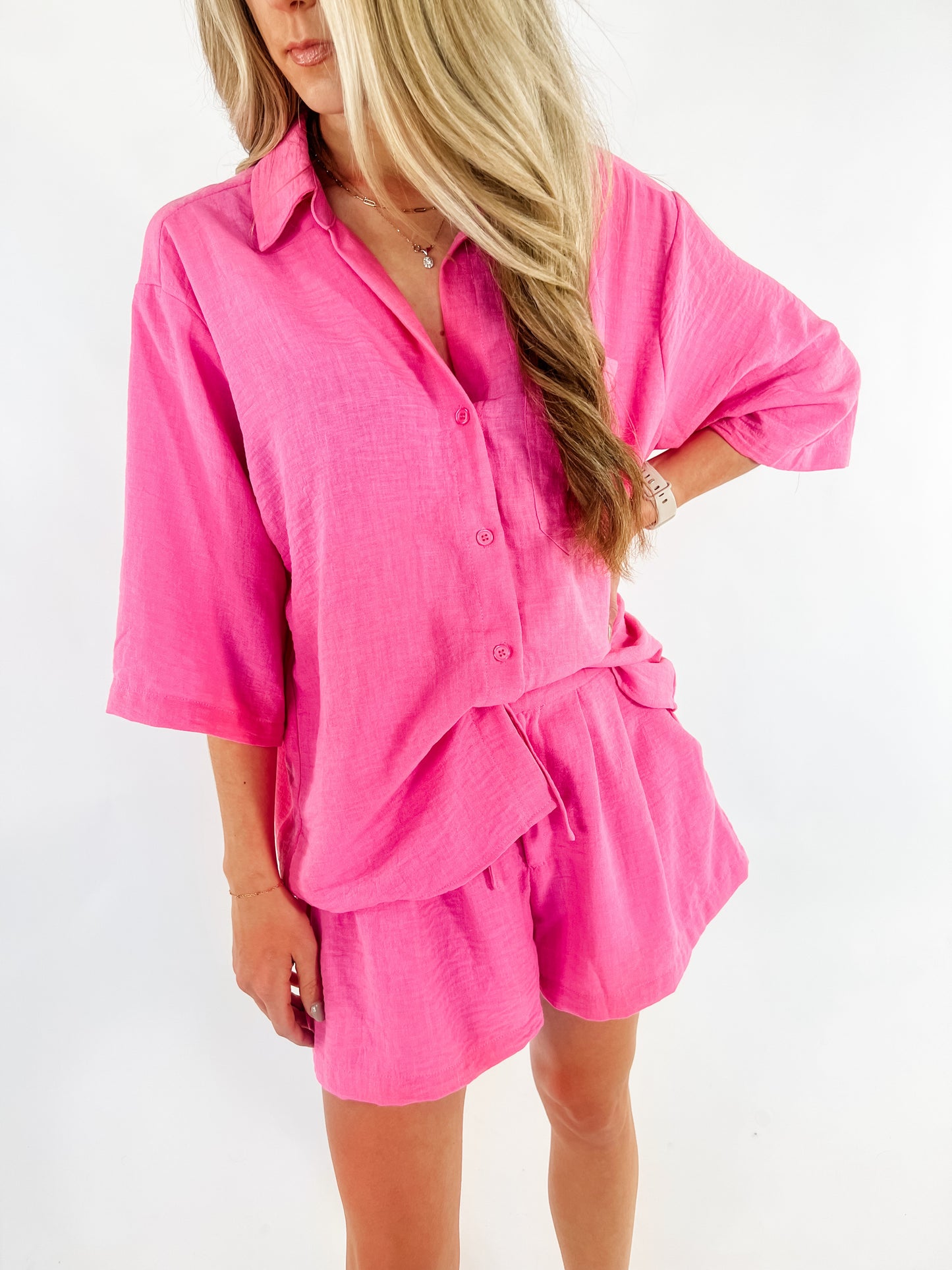 Linen set-PINK