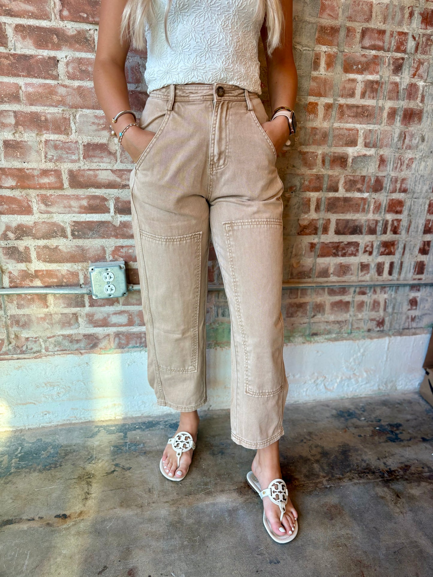 Barrel Pants-taupe