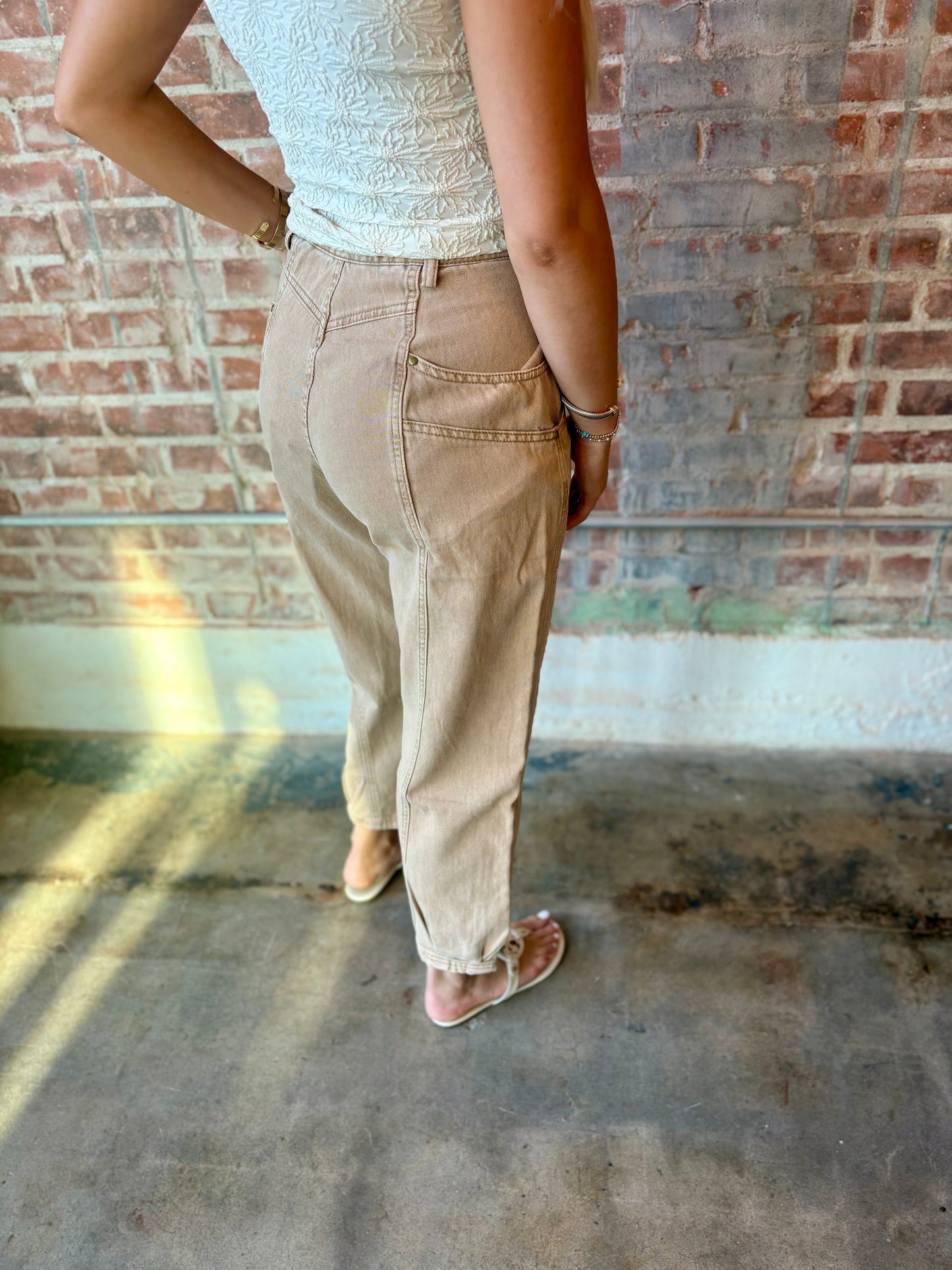 Barrel Pants-taupe